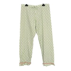 MARIGOT Cotton Pyjama Bottoms Print White Green S